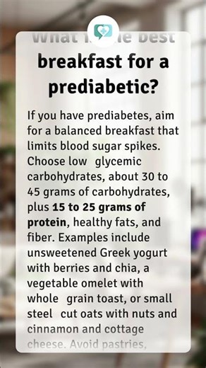 What is the best breakfast for a prediabetic?