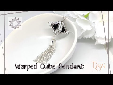 #89 How to Make a Warped Cube | 3D Peyote Stitch Beading Tutorial by Tiszi