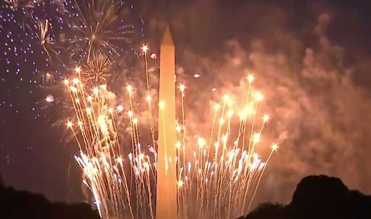 Fireworks over Washington as "1812 Overture" is played