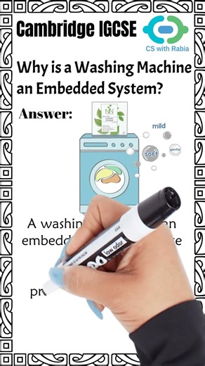 IGCSE Computer Science 0478 | Washing Machine Embedded System Explained | Sensors, Inputs & Outputs