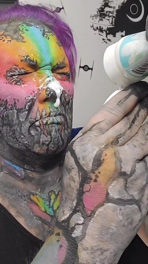 #makeupremoval #wipeitdown #takingoffmakeup #rainbowskull #makeup #facepaint #fyp #contacts #makeupartist #todaywelearned #notonething