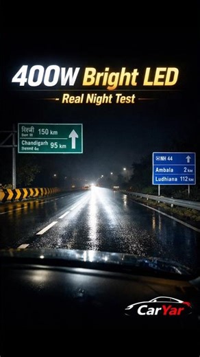 400W LED Headlight Real Night Test. Super Bright or Fake? #caryar #shortvideo #shorts #short #reel