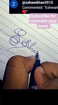 write a stylish name in eshwari #calligraphy #cursivehandwriting #shorts #letter #signature #design