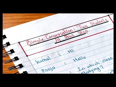 Simple Conversation between Two Friends At bus stop | Dialogue Writing in English