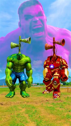 Transforming into red hulk to destroy siren head hulk, siren head hulkbuster avenges king kong