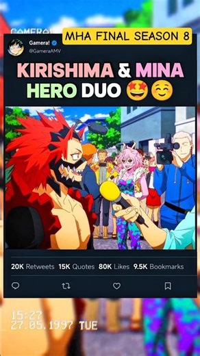 KIRISHIMA & MINA HERO DUO 🤩☺️ | #myheroacademia #edit #mha #amv #anime