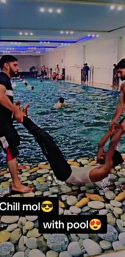 Fun Moments in the Indoor Pool with Friends