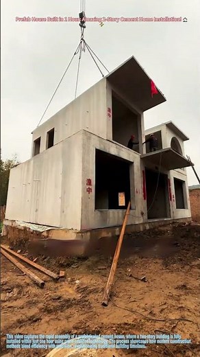 refab House Built in 1 Hour: Amazing 2-Story Cement Home Installation! 🏠⚡