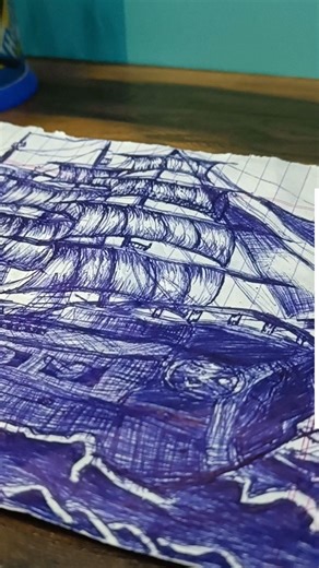 Pirate Ship 🚢 #art #pen #sketch #boat #ship #drawing
