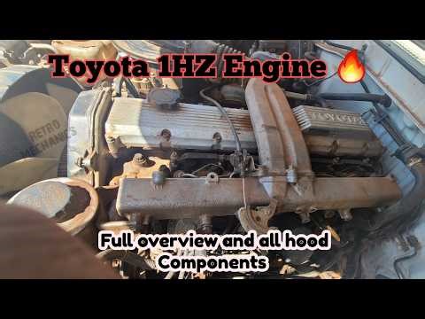 Toyota 1HZ Engine overview plus hood components #toyota #1hz #1hzengine