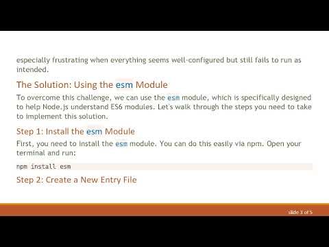 Resolve the Cannot use import statement outside a module Error in Node.js by Using esm