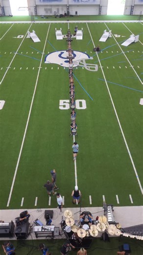 a top down down look at it with the pit! @bluedevilspercussion 👏 #percussion #drumline #bluedevils #bolero | Blue Devils Drum & Bugle Corps