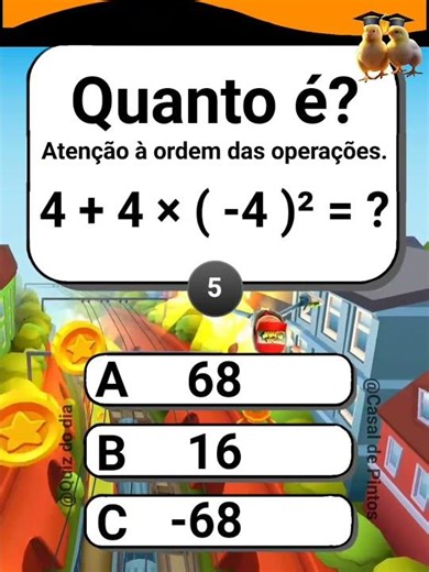 🧠 Só quem lembra matemática básica acerta essa! #matemática básica