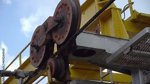 A Large Cable Pulley System Used To Run A Ski Lift