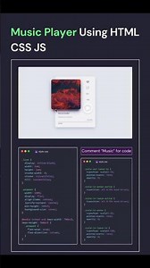 This Media Player Animation Is Pure HTML & CSS 🎧 #shorts #mediaplayer #html #cssanimation #js
