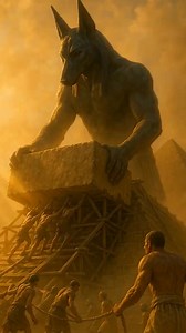Egyptian pyramids: architectural wonders of the ancient world. Imagine colossal builders, three times human height, collaborating with ordinary Egyptian workers to craft these marvels. Watch as they lift massive stone blocks with extraordinary strength and precision, working together to crown the structures with golden capstones. Experience this realistic blend of ancient engineering and human achievement, brought to life through stunning visuals and animation #AncientEgypt #PyramidBuilders #Anc