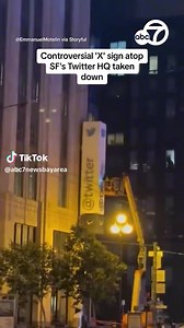 6.9K views · 82 reactions | The large and bright "X" logo that sat atop the San Francisco headquarters of the company formerly known as Twitter is down after the city opened an investigation into permit requirements for the sign. Officials say there were 24 complaints about the unpermitted structure, including concerns about its structural safety and illumination. https://abc7ne.ws/3DD9cUs | ABC7 News | Facebook