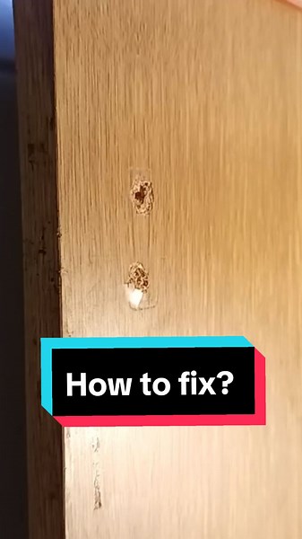 Repair broken hinges on cabinet doors (when screws won't hold) - full video on YT When the cabinets are too old, damaged with water or you rip the hinges accidentally, there is an easy fix that can help you. Check out the video for a few carpentry tips and tricks. Holes in plywood that no longer hold a screw in place, broken hinges, it is easy to fix it with these DIY instructions and doesn't take much time. I will show you how to make the plywood beneath hinges even stronger than before and how