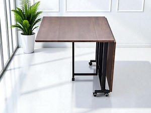 Foldable Dining Table on Wheels | Extendable Solid Wood & Metal Table | Space-saving Kitchen Desk for Small Apartments and Home Office - Etsy