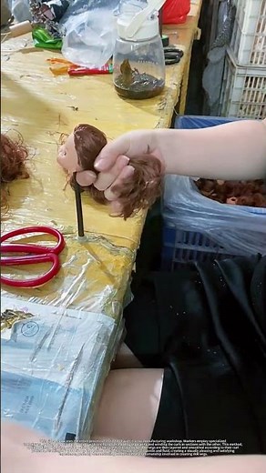Workshop trick for doll wig, smooth messy curly doll hair step by step
