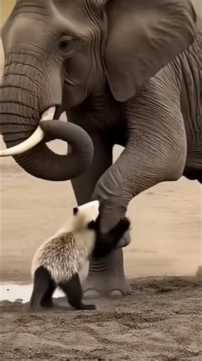 Honey badger vs elephant #shortsfeed #viralvideo #usashorts #usa #honeybadger #elephant