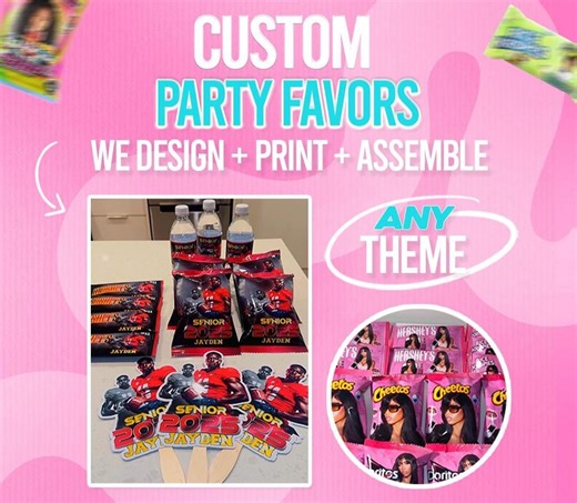 Empty Party Favors, Custom Party Favors Bundle for Events, Printed Personalized Snacks, Party Treats, Chip Bags - Etsy