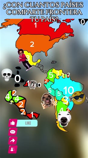 ¿Com cuantos países comparte frontera tu país? #countryballs #paisesdelmundo #memes #mapping