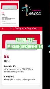 CODIGO EE MIRAGE UVC INVERTER | SOLUCION #tecnologia #inverter #mirage #aireacondicionado