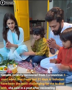 Dussehra puja time❤️🙏 Genelia Riteish and the fam, Shilpa Shetty doing the Ashtami - Kanchika Puja with her daughter and 8 girls, Sanjay Dutt's grand Dussehra celebration🔊... Karona may have been a dampner and stopped public gatherings but it could NOT beat our festive spirit😀 A lotta peeps from Bollywood celebrated Dussehra, the victory of Good over Evil. Genelia, who recently recovered from the Rona, sat down with Riteish and their lads Riaan and Rahyl🤗 Shilpa Shetty did the Ashtami - Kanc