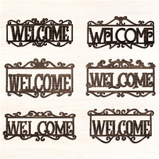 Vintage Welcome Sign SVG Dxf PNG Bundle, Elegant Luxury Frame, Wooden Hanging Porch Sign, Laser Cut Files Ready, Glowforge Silhouette Cricut - Etsy Canada