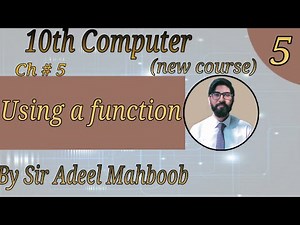 Using a function in C | 10th class computer science new book chapter 5