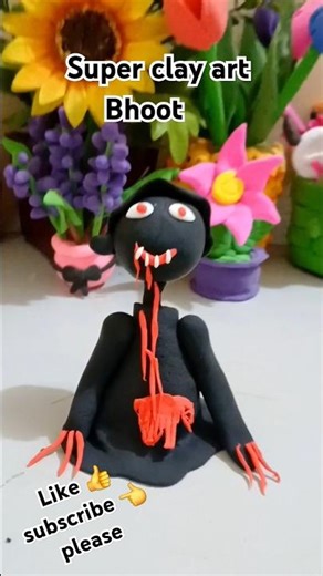 DIY clay bhoot ☠️ #shorts #youtubeshorts #viralvideo #bhoot #clay #craft #treanding #@multicreating