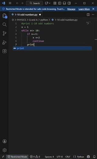 Python Loop Example #developer #pythonprogramming #loop #ict #funnycoding #miniproject