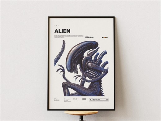 Alien Poster, Ridley Scott's Film Alien Print, Cult Horror Movie Poster, Sigourney Weaver Starring Film Print, Movie Wall Art Idea - Etsy