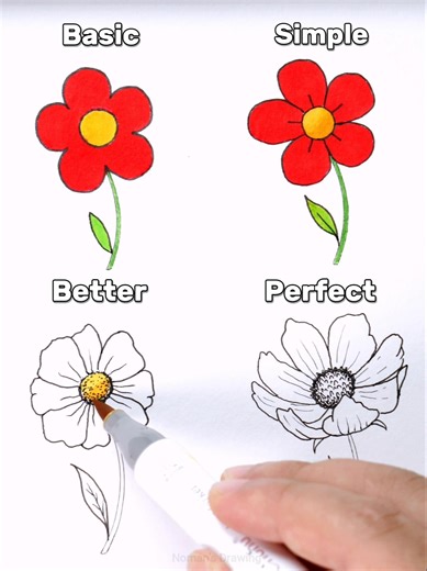 Draw Flowers #shorts #drawing #art #flowers