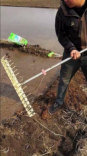 Use a portable rake for plastic water- Good tools and machinery make work easy