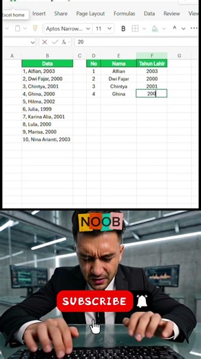 Quick way to split column data in Excel 👍 #excel #shorts