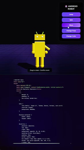Build a Fictional Character with HTML, CSS & JS ✨ #shorts