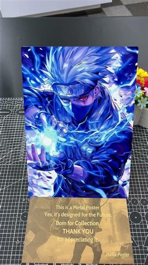 ⚡ Kakashi Metal Poster | Epic Chidori Anime Wall Art