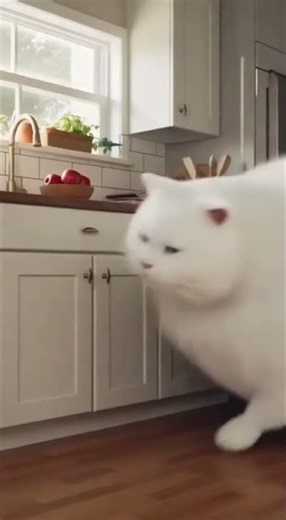 Giant Bloated Cat Can’t Fit Through the Hallway 😭🐱