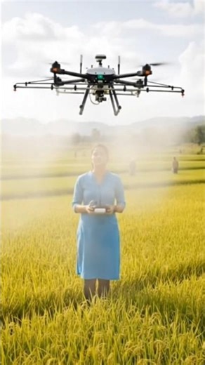Future of Agriculture: Drone Spraying in Fields