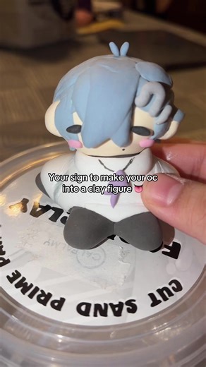 He’s kinda ugly cause I’ve only made them like twice but he’s my ugly son and I love him 🥹 #visualnovel #oc #fyp #clayfigure #foryou