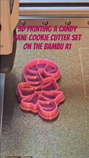 3d printing a Candy Cane Cookie Cutter Set on the Bambu A1 #cookiecutter #Christmascookie #baking