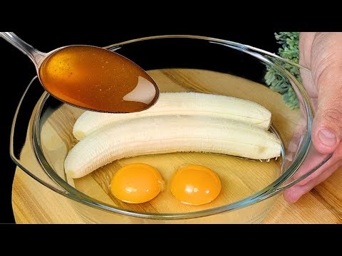 ❗️ Mix banana with honey! Only 3 ingredients – no sugar, no flour! 🍫