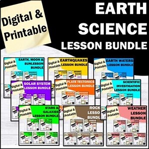 Earth & Space Science Lesson Bundle - Notes, Slides, Activities, Tests, Projects