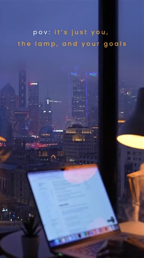 Sean Study on Instagram: "just you, the lamp, and your goals. 🌃 a quiet study night in Shanghai. #povstudy #studyaesthetic #studyingalone #nightvibes #studysetup #focusmode #shanghainight #studywithme #lofiambience #citylights"