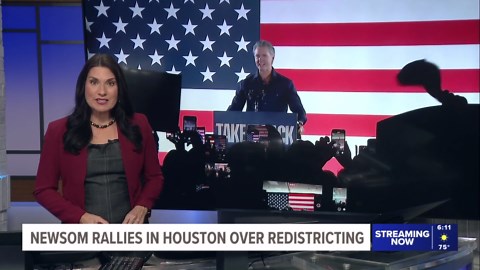 California Gov. Gavin Newsom rallies in Houston to praise Texas lawmakers resisting Abbott, Trump