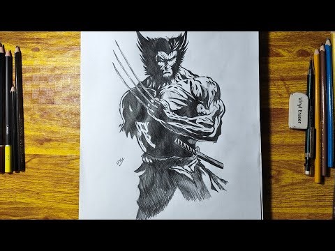 Wolverine Sketch tutorial | wolverine Sketch step by step| using mechanical pencil
