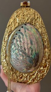 Abalone Shell Clutch: Handmade Gold Artisan Bag With Pearl & Quartz - Etsy
