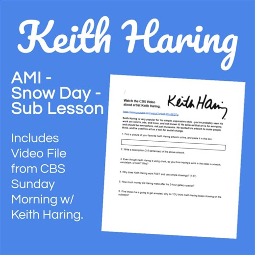 Keith Haring Art History AMI Snow Day Virtual Lesson Contemporary Critical Think